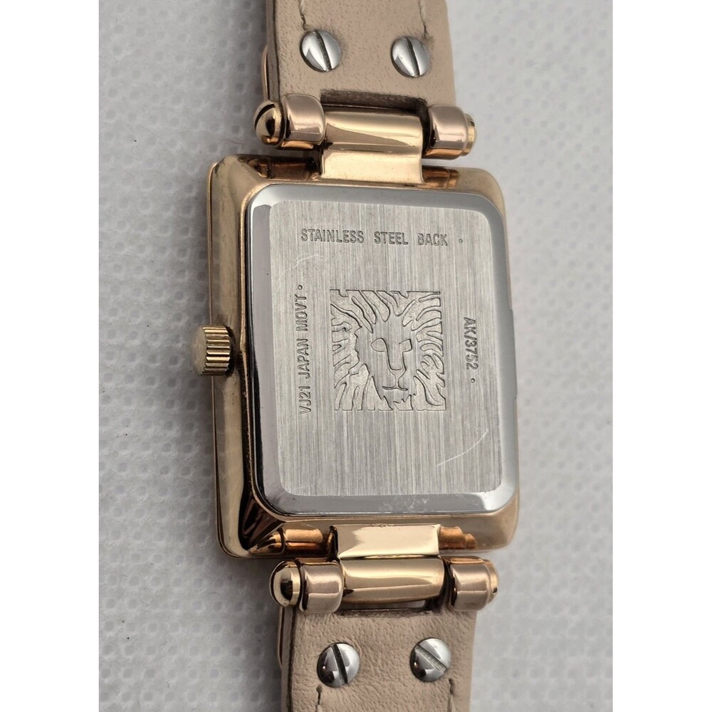 Women's Anne Klein AK/3752 Taupe Dial Rose Gold Case Tan Leather Strap Watch 03 - Picture 9 of 9